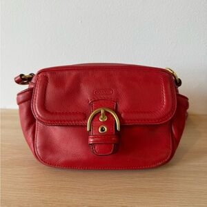 Red Campbell Leather Camera Bag